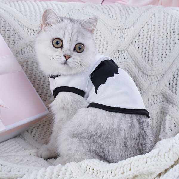 

Bat Print Pet Tee, White