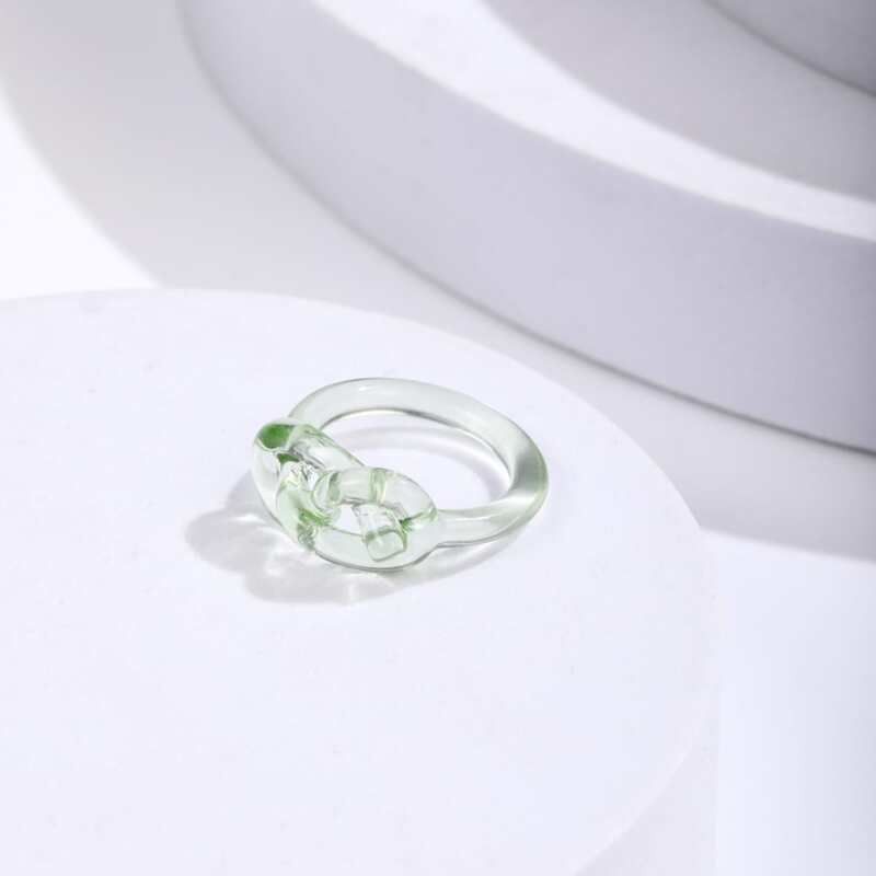 

Clear Charm Ring, Green