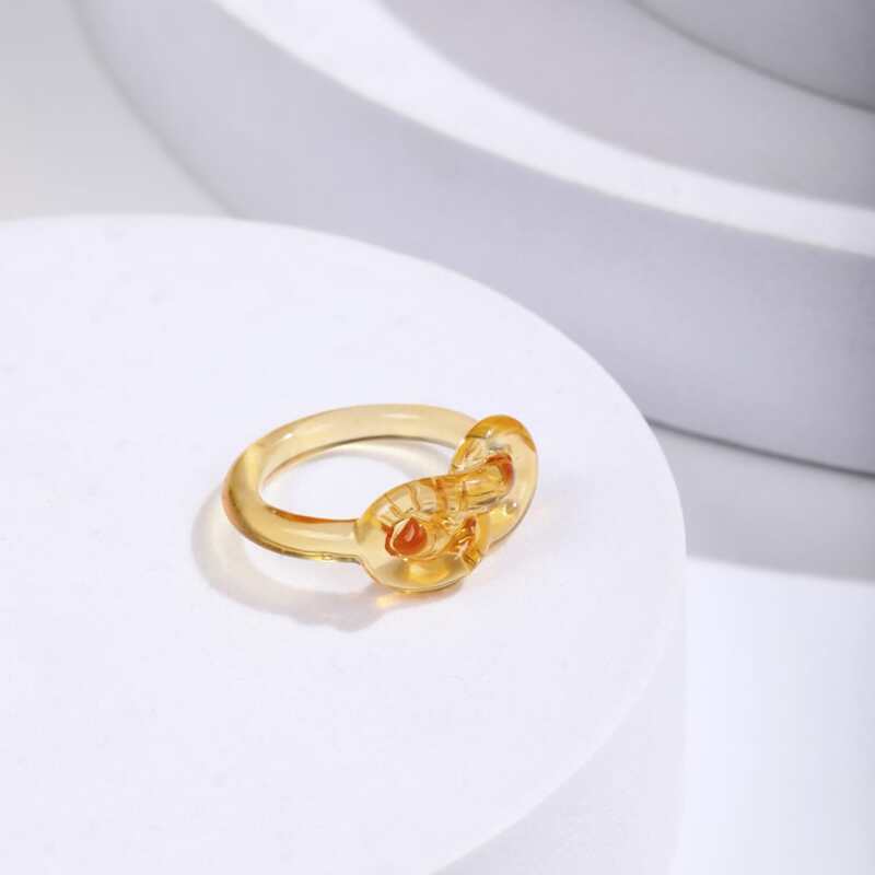 

Clear Charm Ring, Yellow