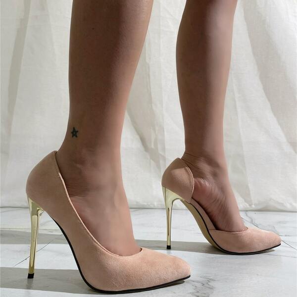 

Minimalist Stiletto Heeled Court Pumps, Dusty pink