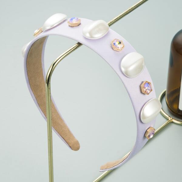 

Faux Pearl Decor Headband, Purple