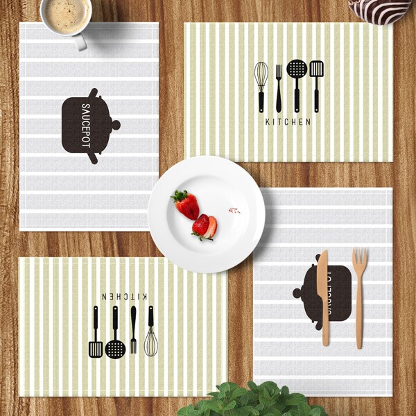 

1pc Kitchenware Print Random Placemat, Multicolor