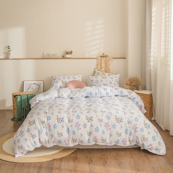 

Floral Pattern Duvet Cover Set Without Filler, Multicolor