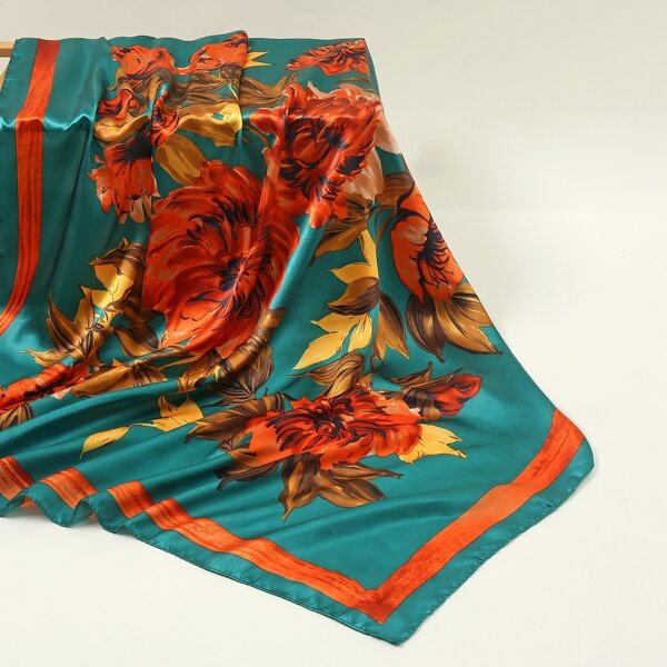 

Flower Print Scarf, Green