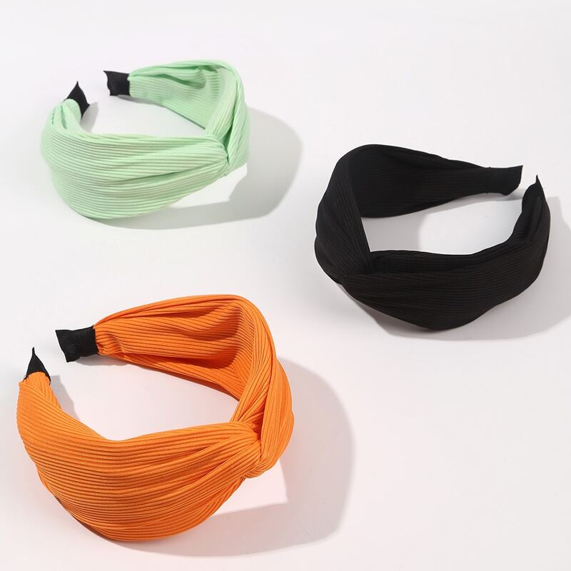 

3pcs Wide Twist Headband, Multicolor