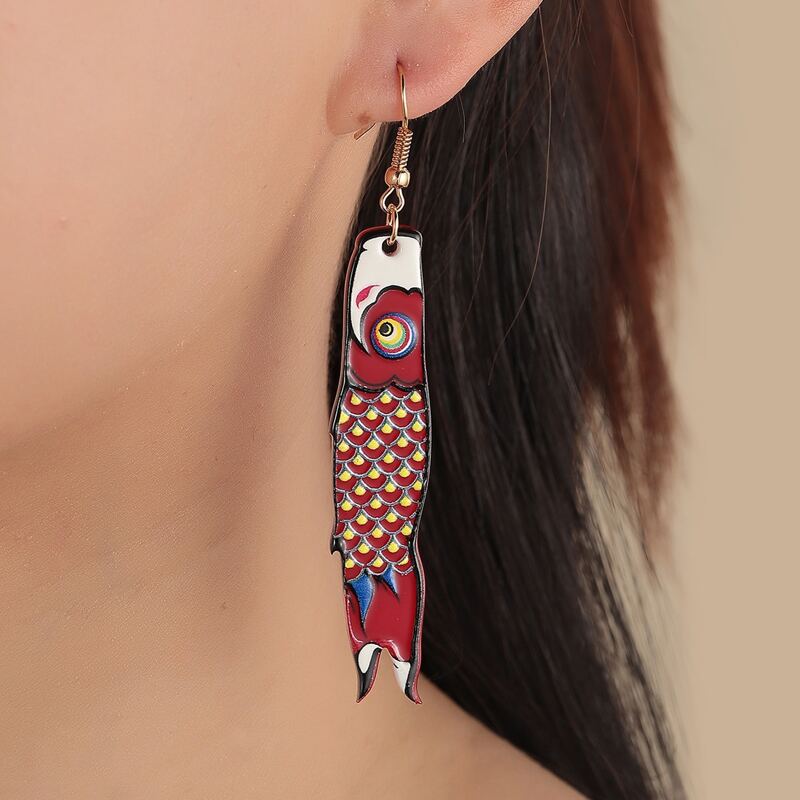 

Fish Drop Earrings, Multicolor