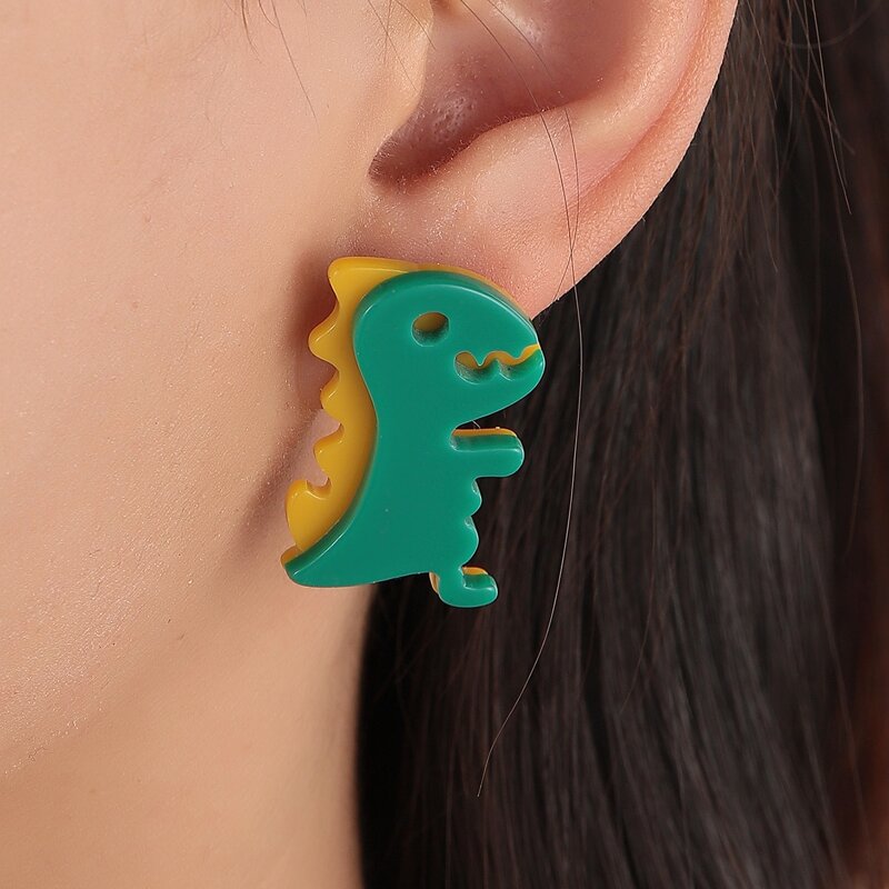 

Dinosaur Stud Earrings, Green