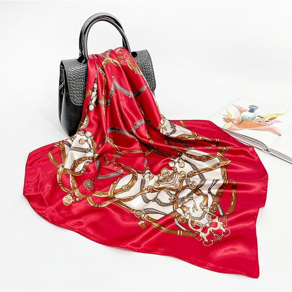 

Graphic Satin Bandana, Red