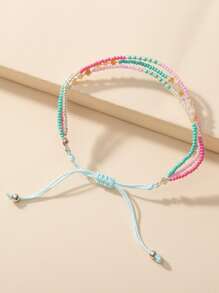 Vòng tay chuỗi hạt màu - Nhiều màu - Xem 2