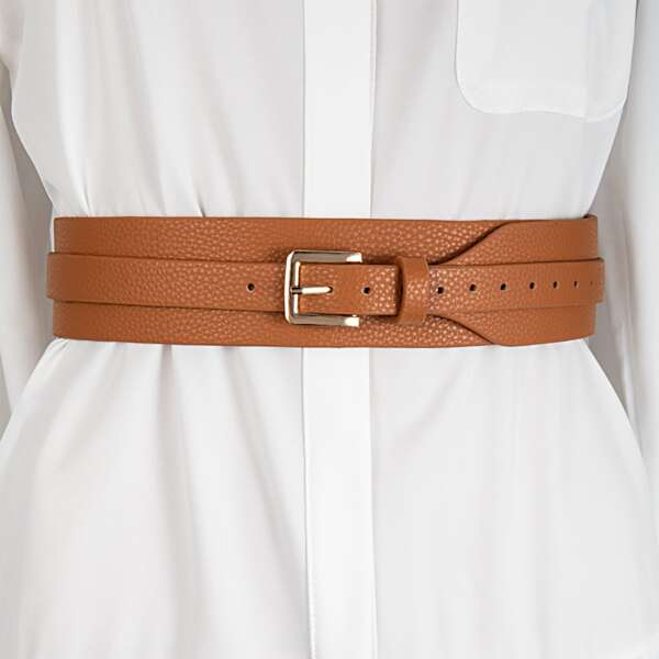 

Metal Buckle Belt, Brown
