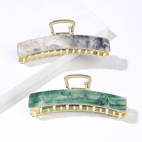 

2pcs Ink Painting Hair Claw, Multicolor