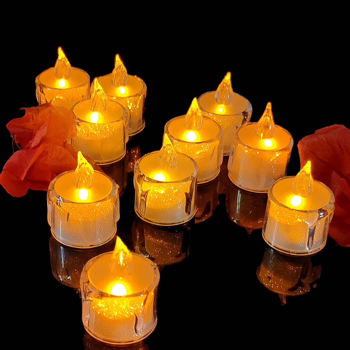 

1pc Candle Design Light, Yellow