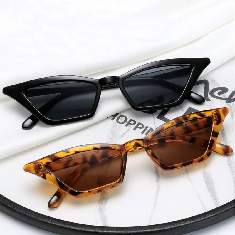 

2pcs Leopard Cat Eye Sunglasses, Multicolor