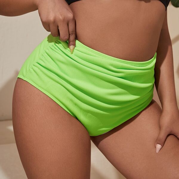 

Plus High Waisted Bikini Panty, Lime green