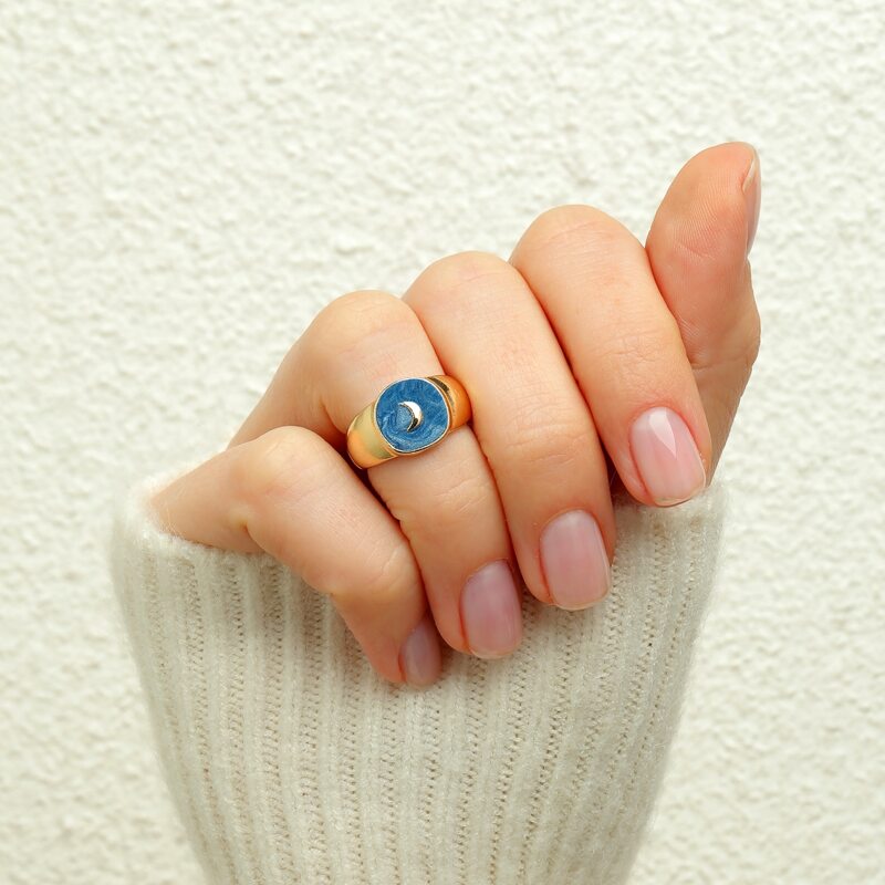 

Moon Detail Ring, Gold