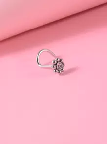 Dekorasi Bunga Tindik Hidung Stainless Steel Fashion Punk Tindik Sempurna untuk Wanita & Pria Hadiah Perhiasan Tubuh - Perak - View 1