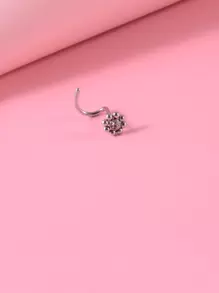Dekorasi Bunga Tindik Hidung Stainless Steel Fashion Punk Tindik Sempurna untuk Wanita & Pria Hadiah Perhiasan Tubuh - Perak - View 3