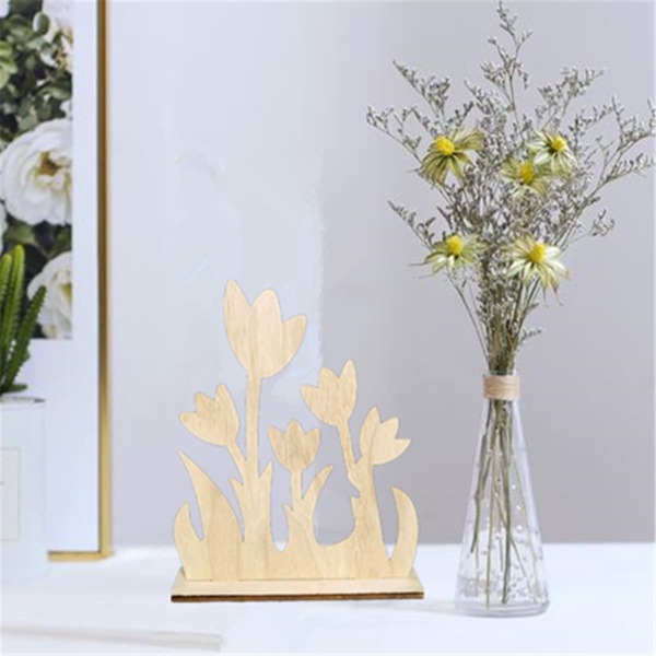 

1pc Wooden Flower Art Decoration, Beige