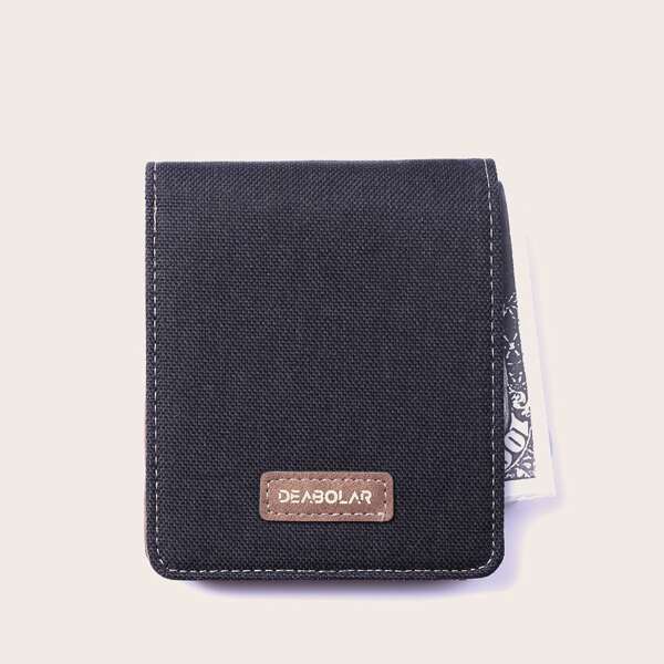 

Men Letter Graphic Small wallet, Black