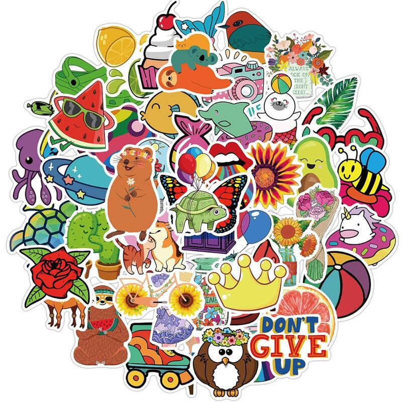 

50pcs Cartoon Animal Sticker, Multicolor