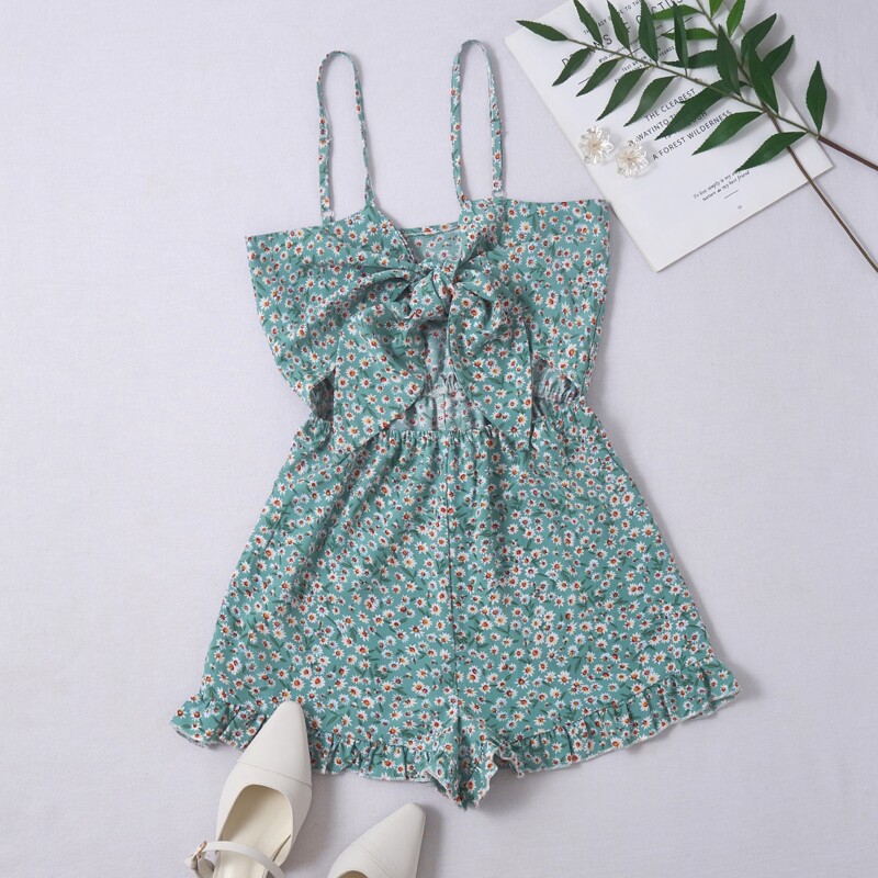 

Ditsy Floral Knot Cut Out Romper, Multicolor