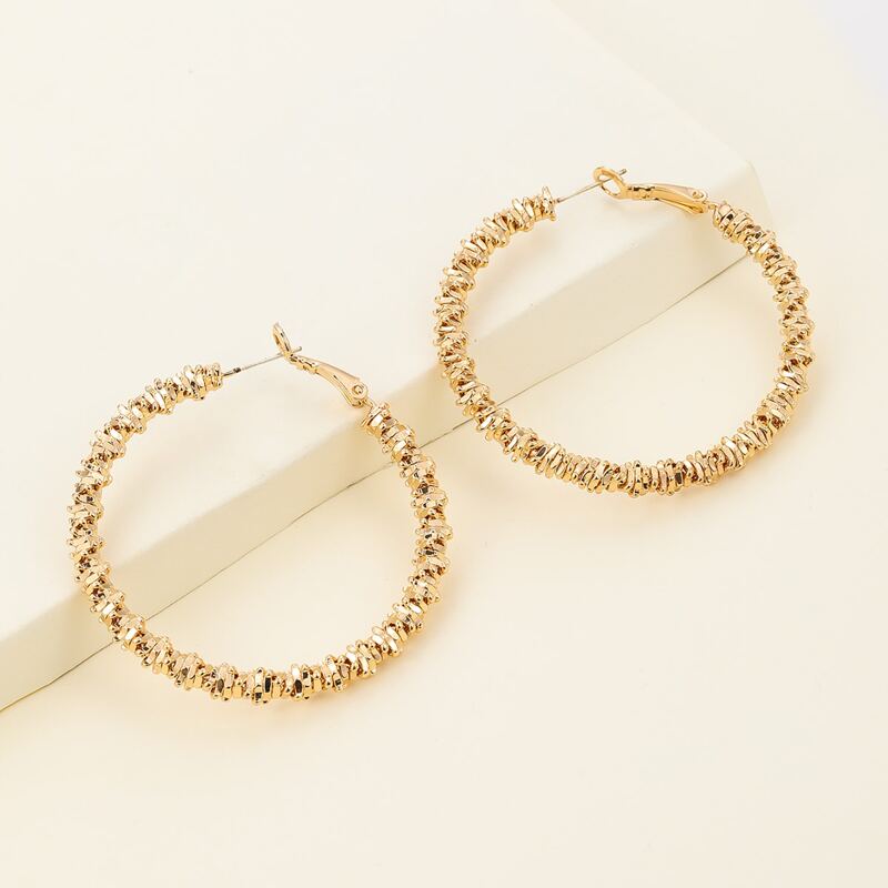 

Metal Hoop Earrings, Gold