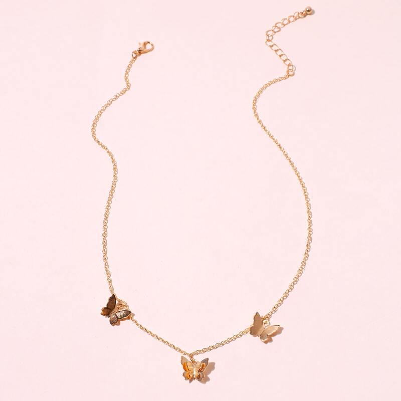 

Butterfly Charm Necklace, Gold