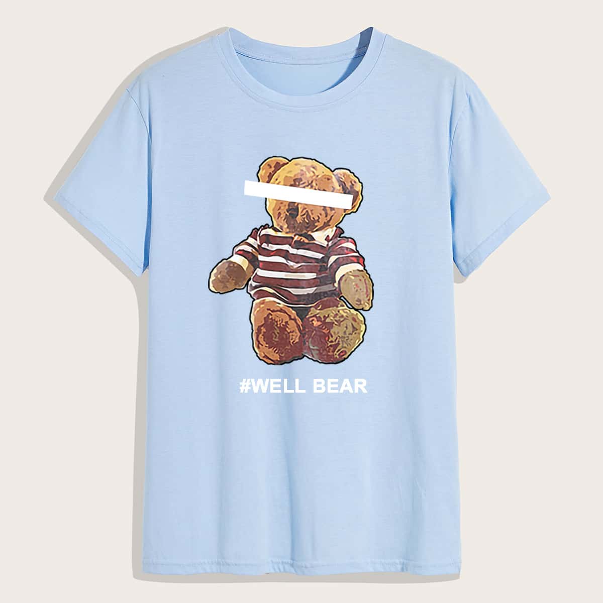 

Guys Letter Bear Graphic Tee, Baby blue