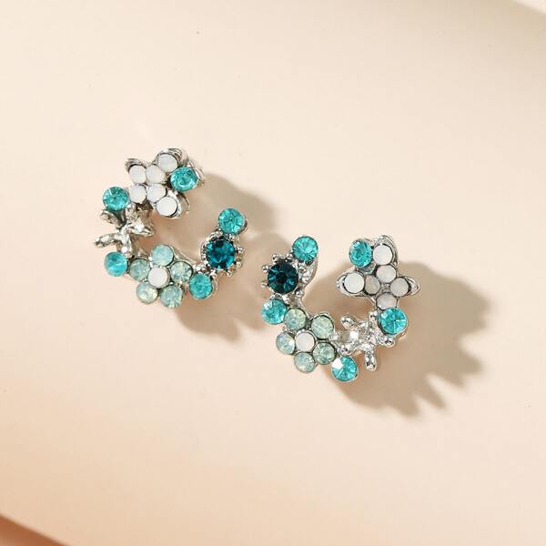 

Rhinestone Decor Earrings, Multicolor
