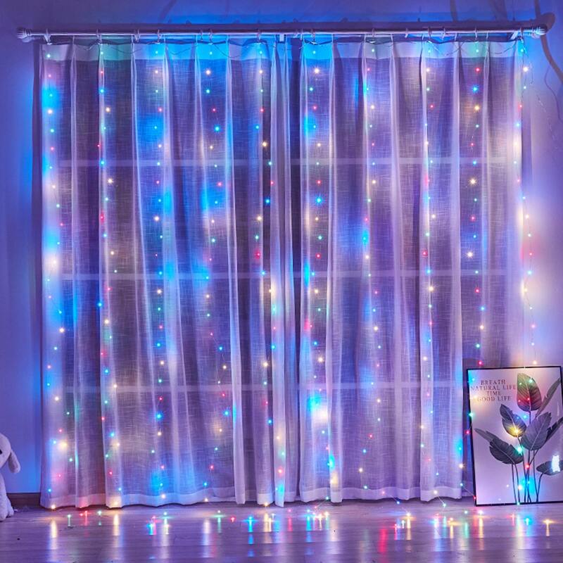 

Curtain Decorative String Light With 200pcs Bulb, Multicolor