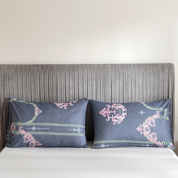 

1pair Flower Print Pillowcase Without Filler, Multicolor