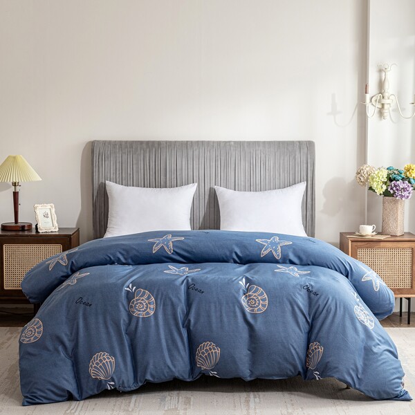 

Starfish Print Duvet Cover Without Filler, Blue