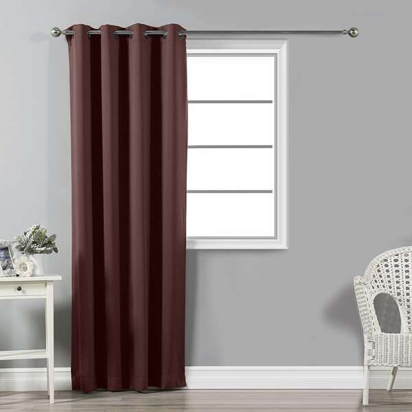 

Solid Color Single Panel Curtain, Brown