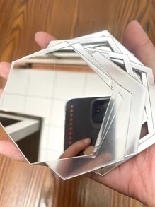 25pcs Hexagon Mirror Surface Wall Sticker - Silver - View 6