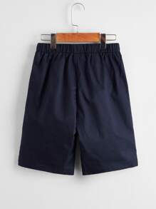 SHEIN Tween Boys 2 Packs Patch Detail Shorts - Multicolor - View 9