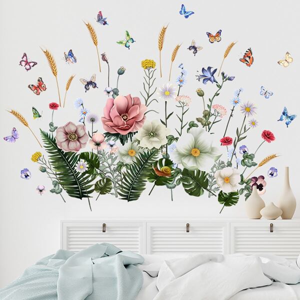 

Flower Print Wall Sticker, Multicolor