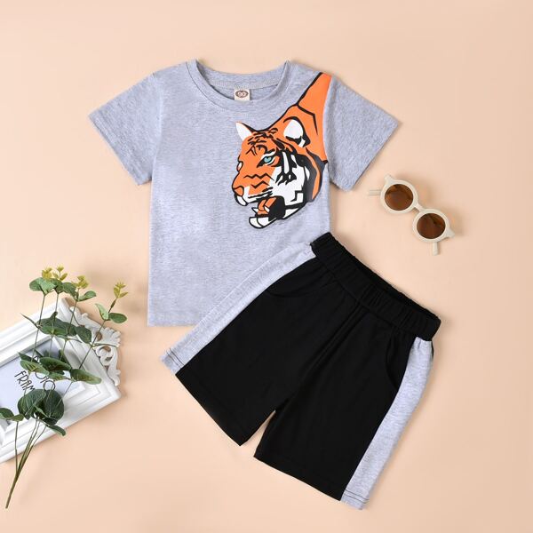 

Toddler Boys Cartoon Graphic Tee & Shorts, Multicolor