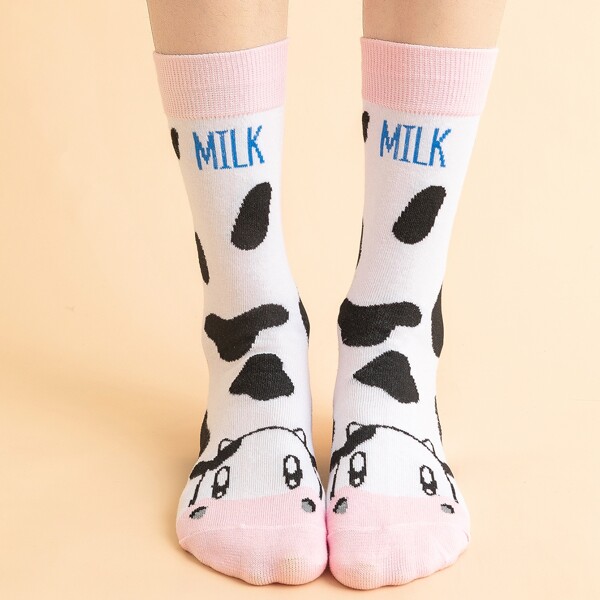 

Letter Graphic Crew Socks, Multicolor