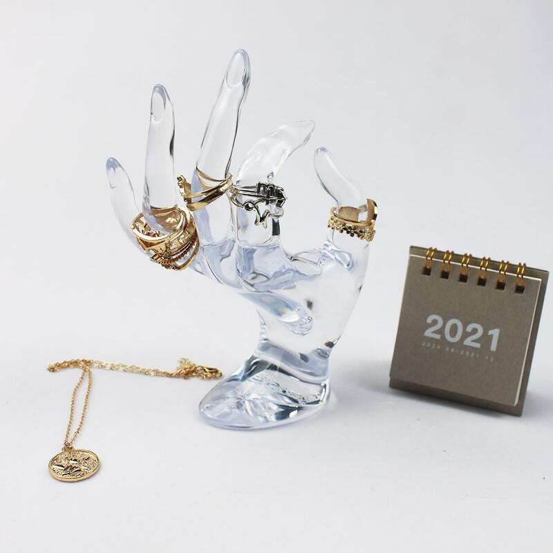 

1pc Hand Shaped Ring Storage Rack, Clear