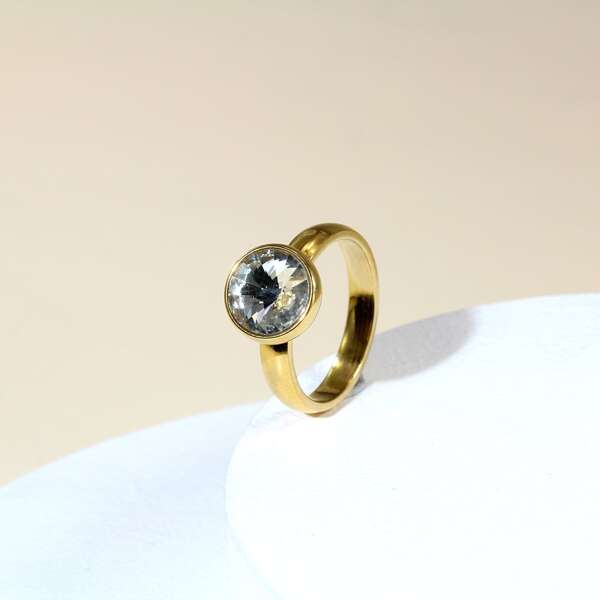 

Rhinestone Detail Ring, Gold