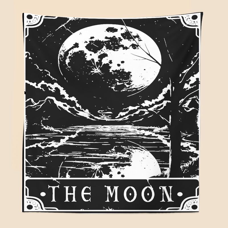 

Moon Print Tapestry, Black and white