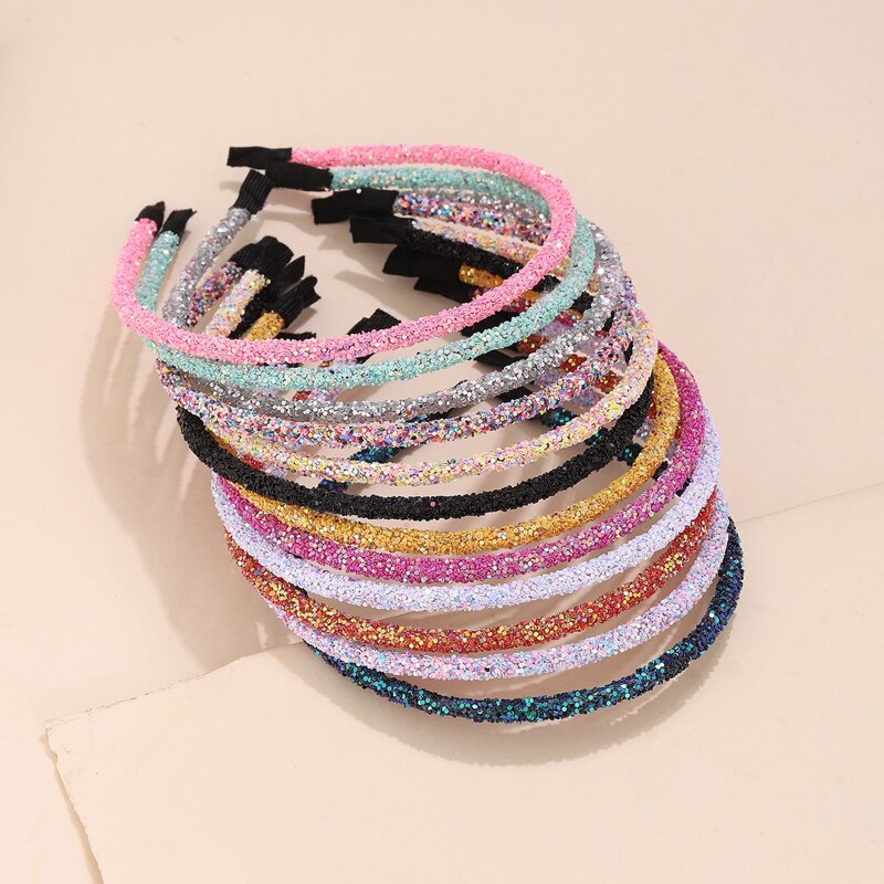 

12pcs Sequin Decor Headband, Multicolor