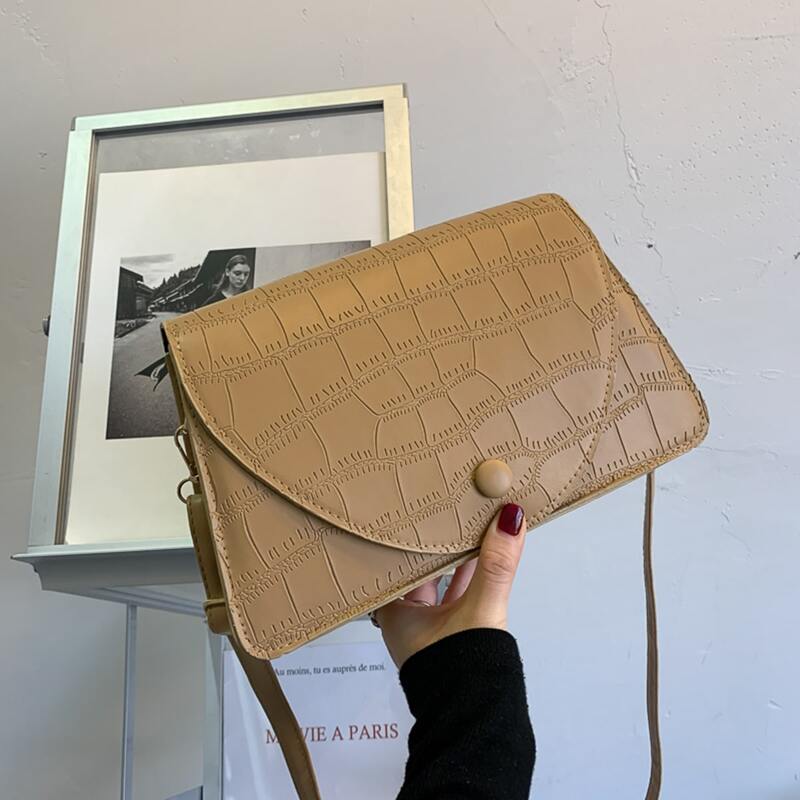 

Croc Embossed Crossbody Bag, Khaki