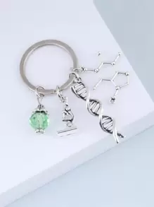 Móc khóa DNA hóa học đường phố dành cho quà tặng, ví, túi đi học, ba lô và túi xách - Bạc - Xem 1