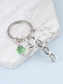 Móc khóa DNA hóa học đường phố dành cho quà tặng, ví, túi đi học, ba lô và túi xách - Bạc - Xem 2