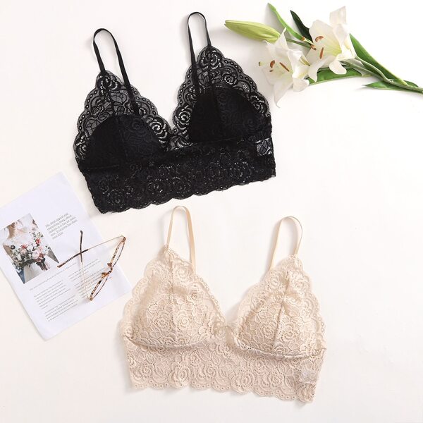 

2pack Plus Floral Lace Bralette Set, Multicolor