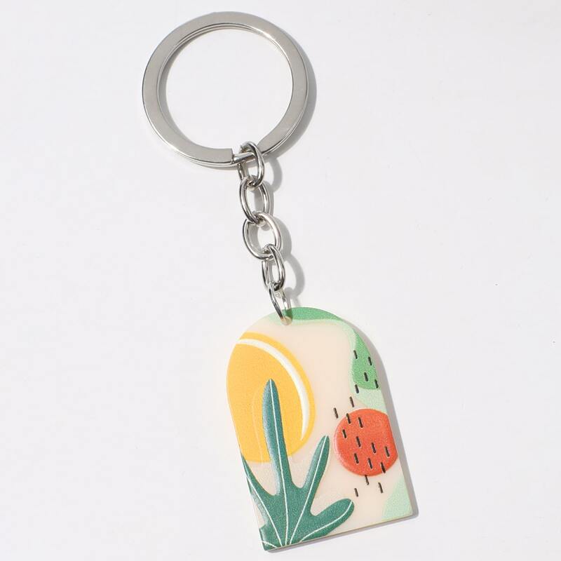 

Resin Geometric Pendant Keychain, Multicolor