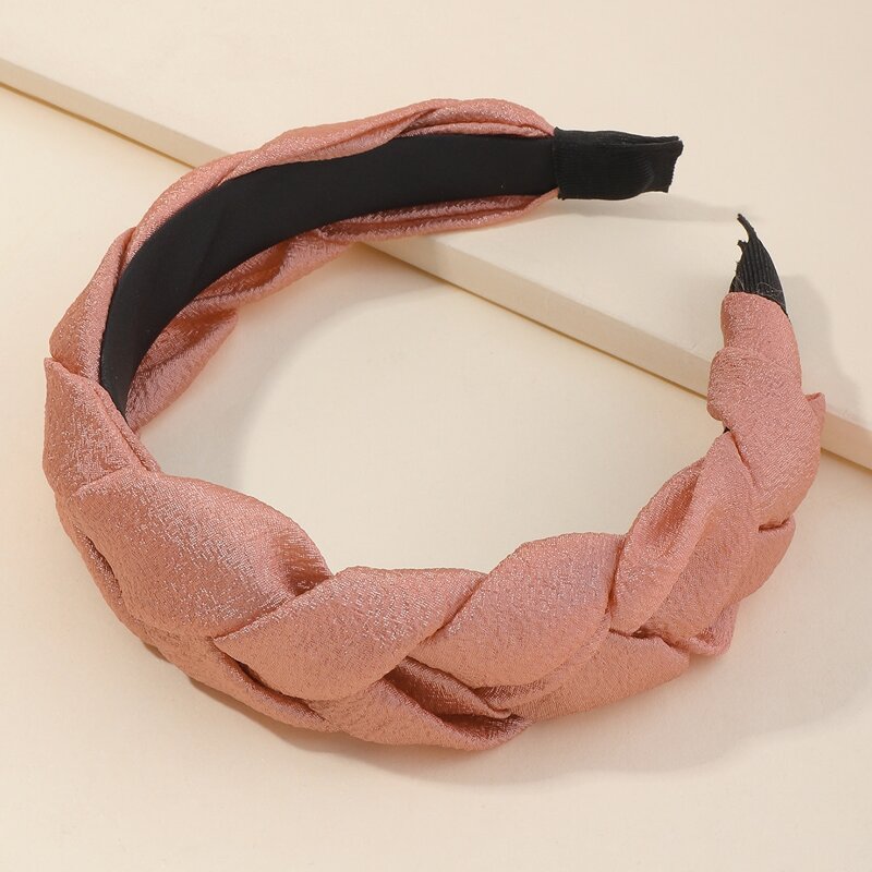 

Solid Braided Headband, Coral pink