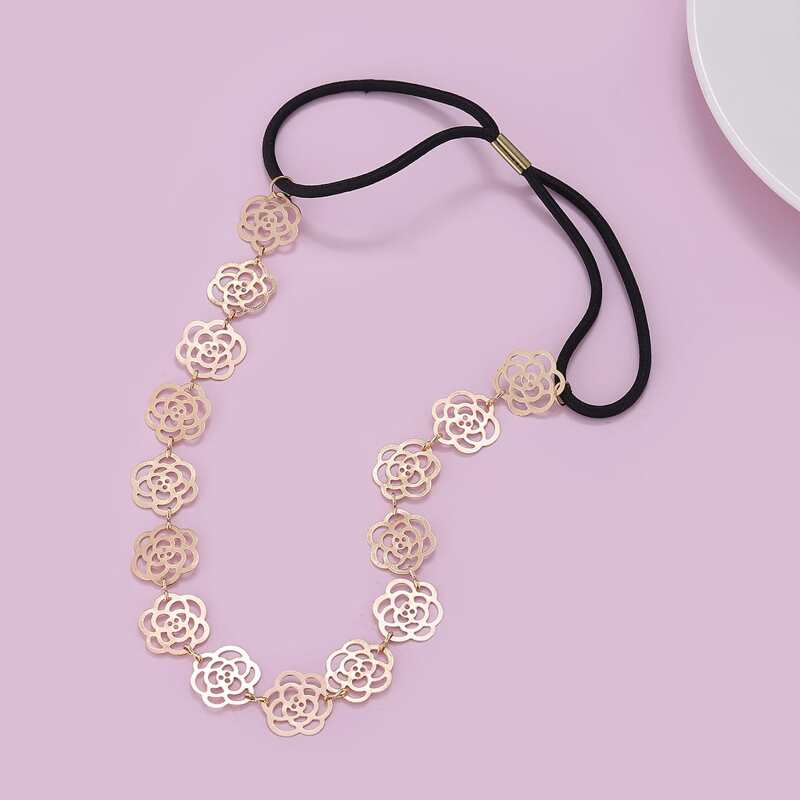 

Metal Floral Hair Band, Gold
