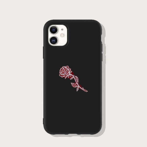 

Rose Pattern Phone Case, Black